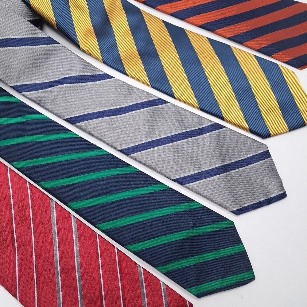 Lot of 5 Vintage Men's Repp Ties Silk USA Italy J. Crew Eljo's Alby UVa